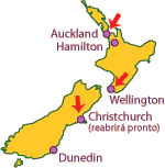 Mapa: Ubicación de New Zealand English Centres campus
