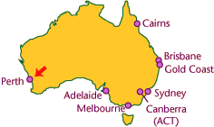 Mapa: Ubicación de Perth Education City campus