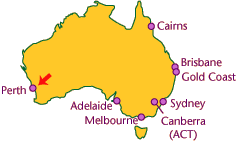 Mapa: Ubicación de Edith Cowan University campus