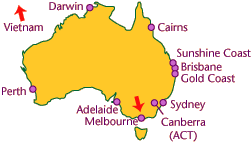 Mapa: Ubicación de RMIT University campus